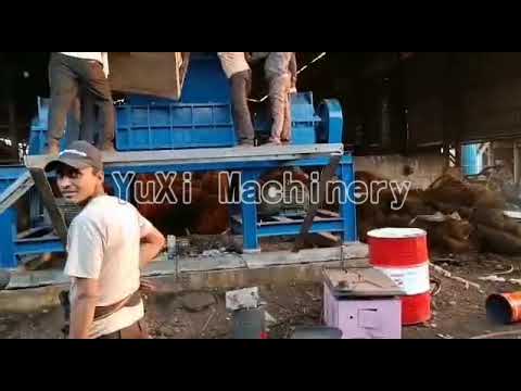 India cusomer site of 1200 scrap metal shredder machine double shaft