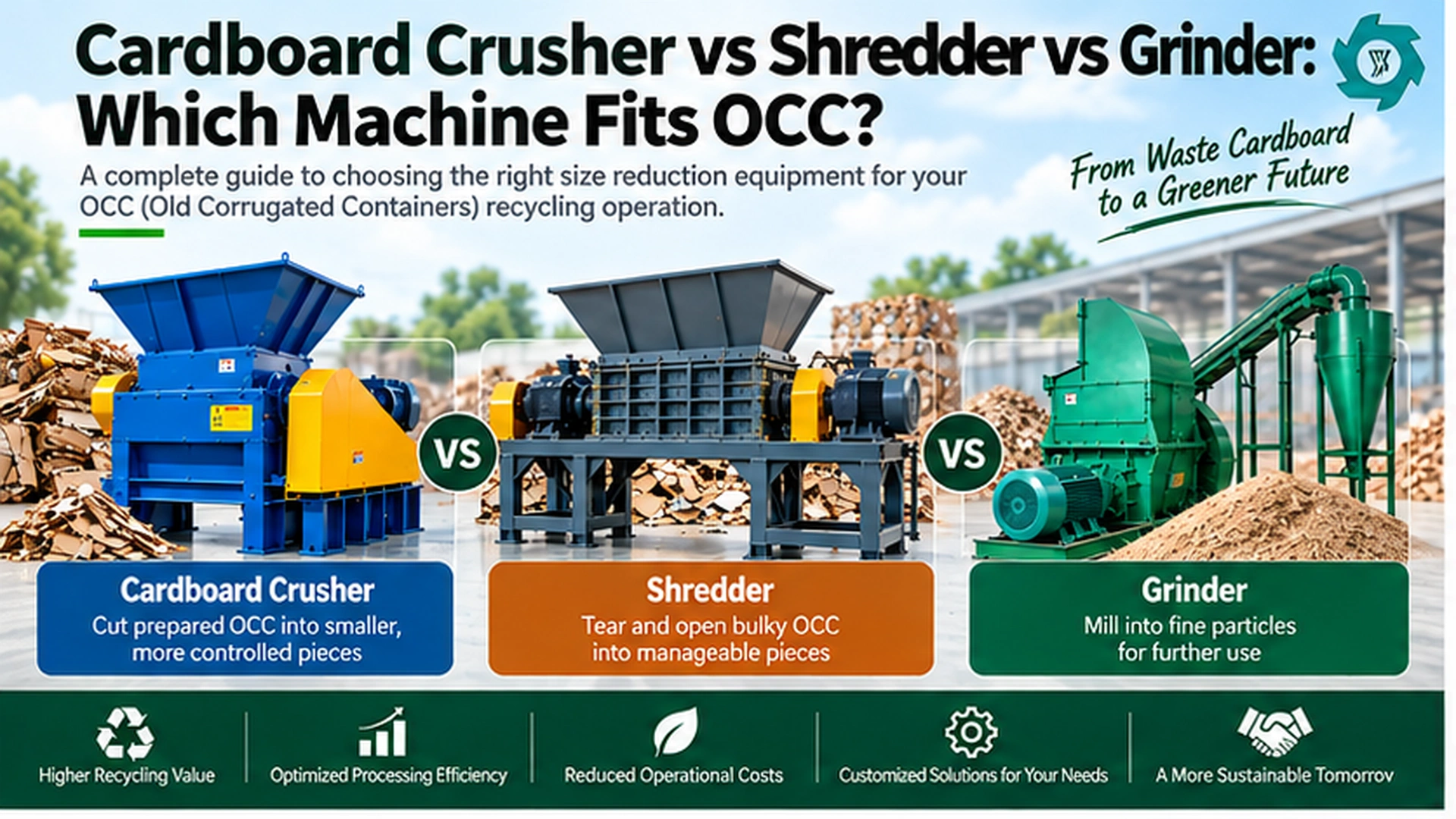 Cardboard Crusher vs Shredder vs Grinder: Which Machine Fits OCC?