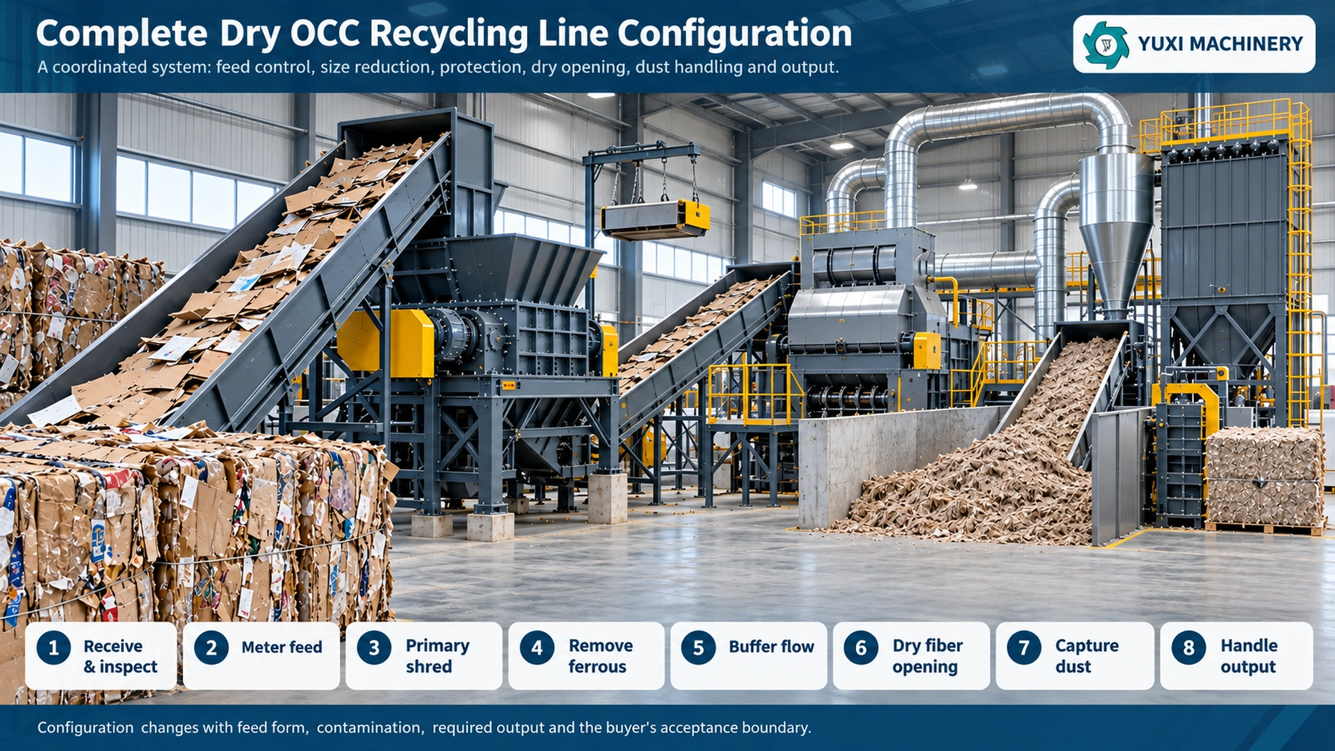 Cardboard Recycling Machine & OCC Recycling Equipment: Complete Dry Line Configuration